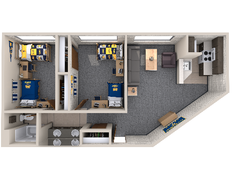 劳伦森堂双人房及家具3D效果图